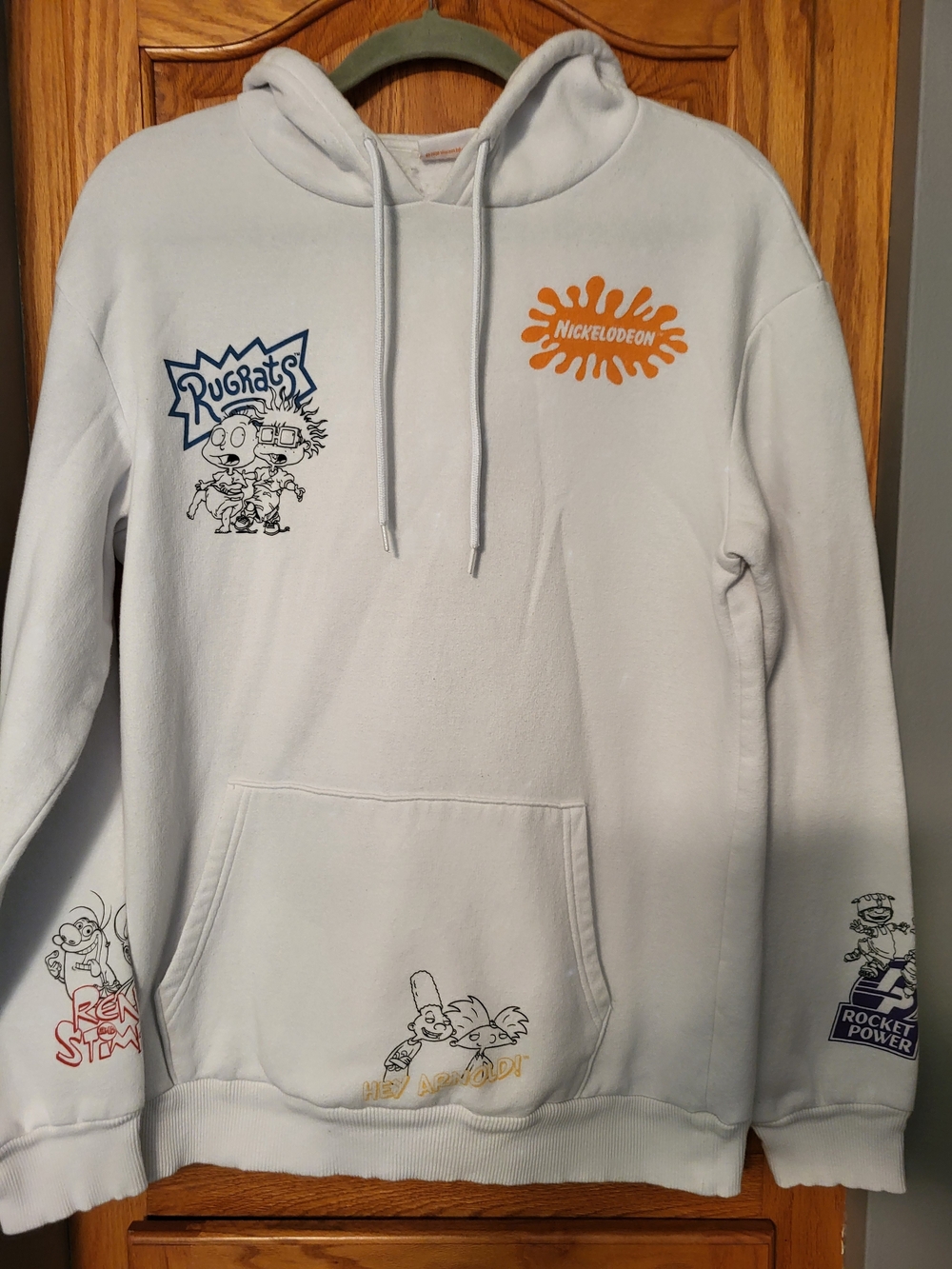 Nickelodeon Rugrats/Hey Arnold/Ren & Stimpy/Rocket Power Hoodie, Men’s Sz Medium